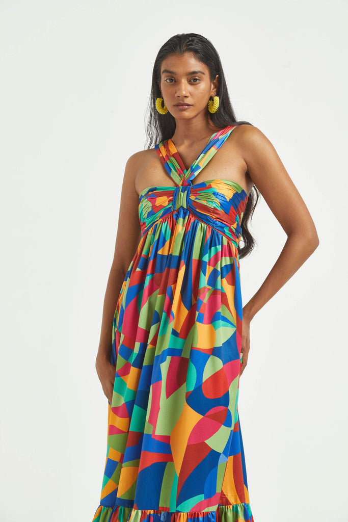 TIERED ABSTRACT MAXI - dash and dot dash and dot