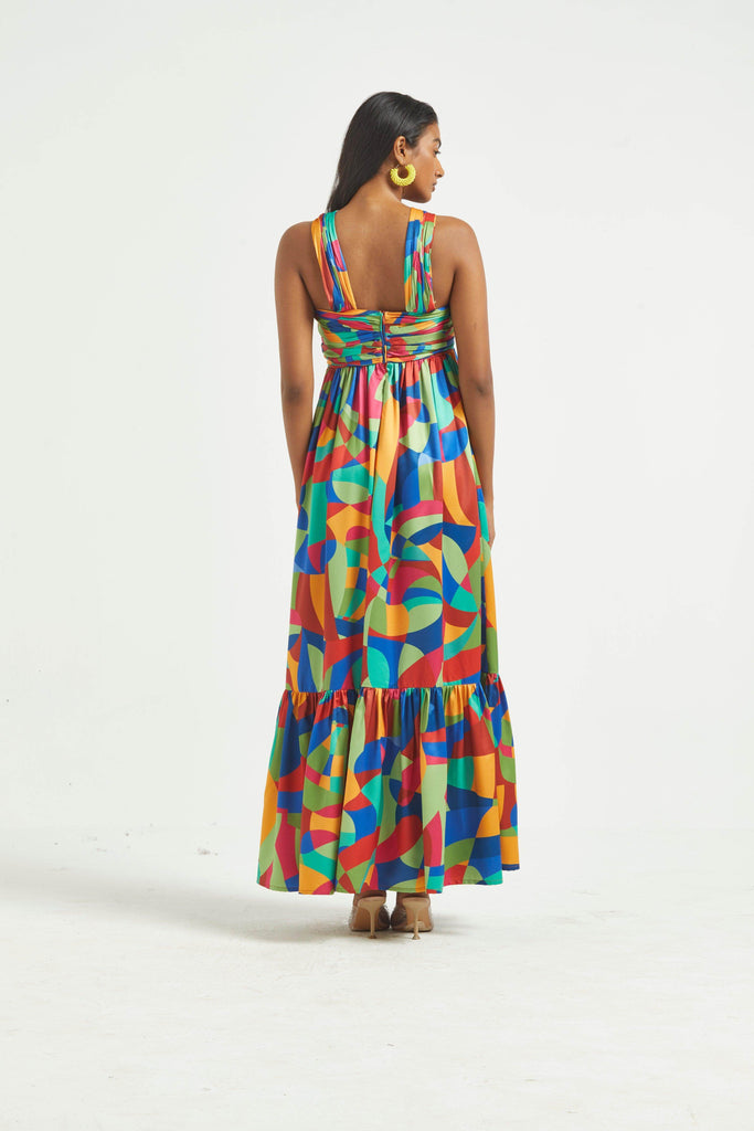 TIERED ABSTRACT MAXI - dash and dot dash and dot