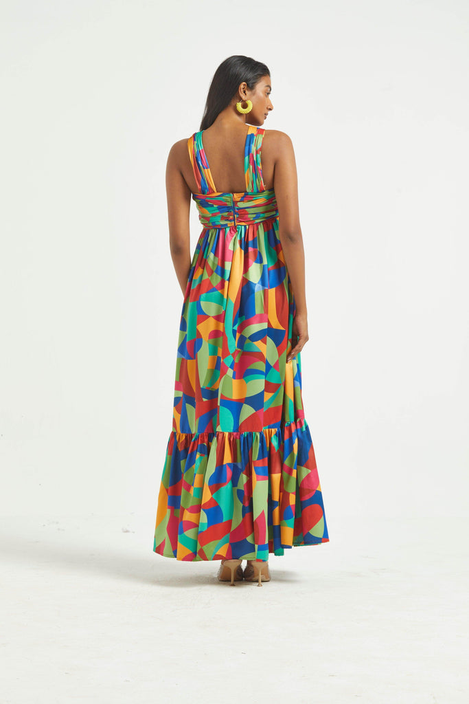 TIERED ABSTRACT MAXI - dash and dot dash and dot