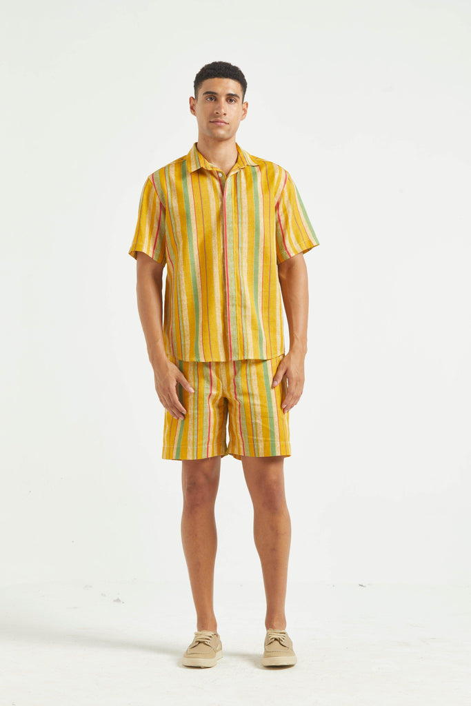 MULTI STRIPE LINEN SHORTS SET - dash and dot dash and dot