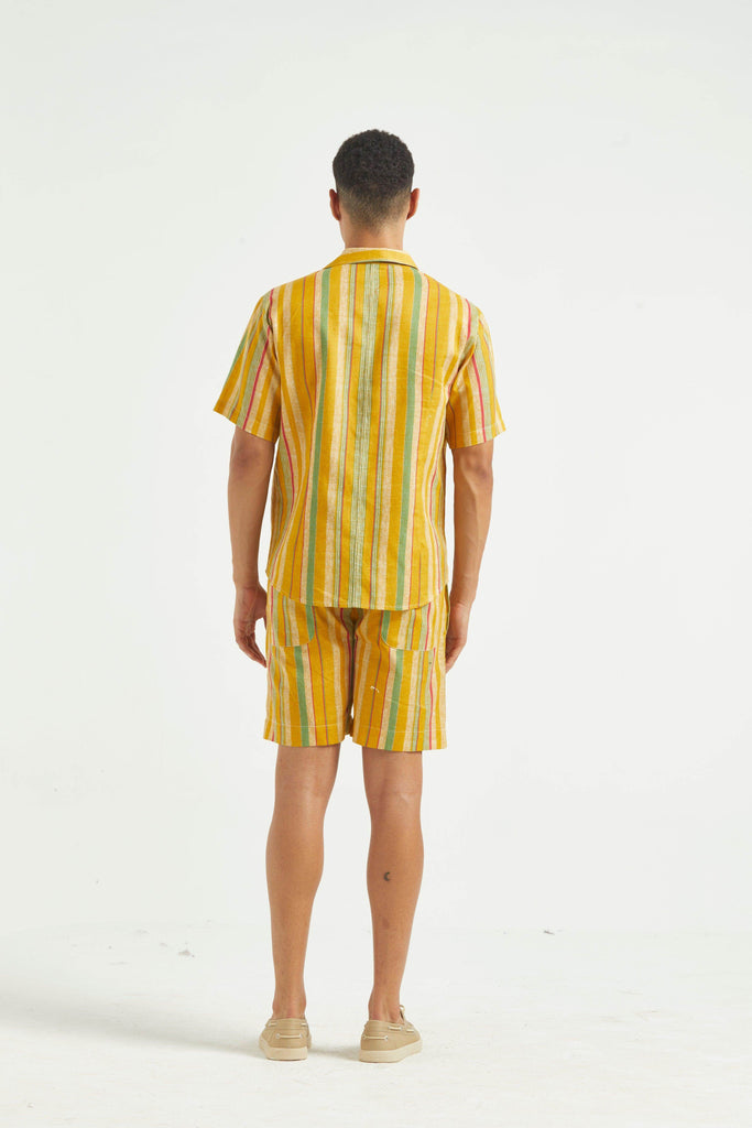 MULTI STRIPE LINEN SHORT - dash and dot dash and dot