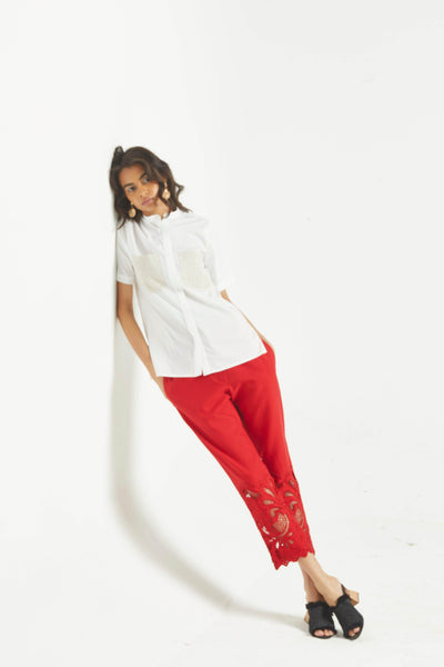 EMBORIDERED HEM PANT - dash and dot
