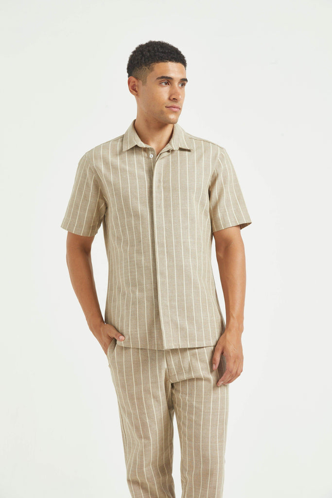 STRIPE HALF SLEEVE SHIRT - dash and dot dash and dot