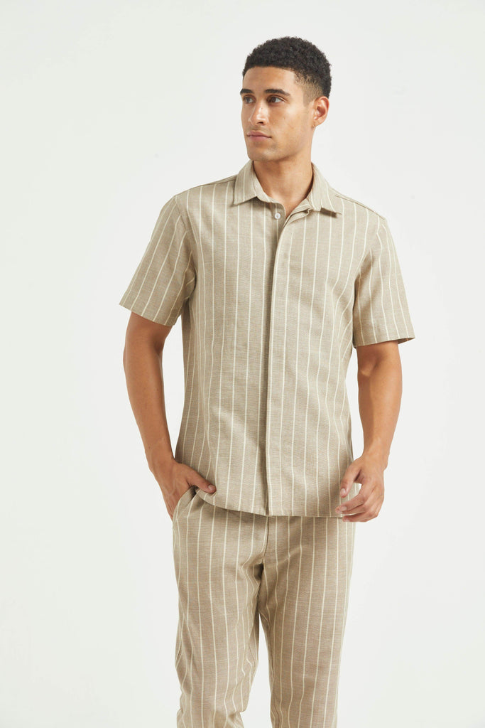 STRIPE HALF SLEEVE SHIRT - dash and dot dash and dot