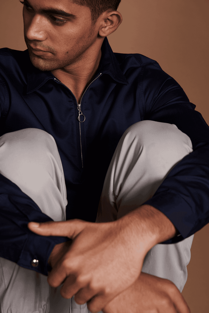 ZIP FRONT POPOVER - dash and dot dash and dot