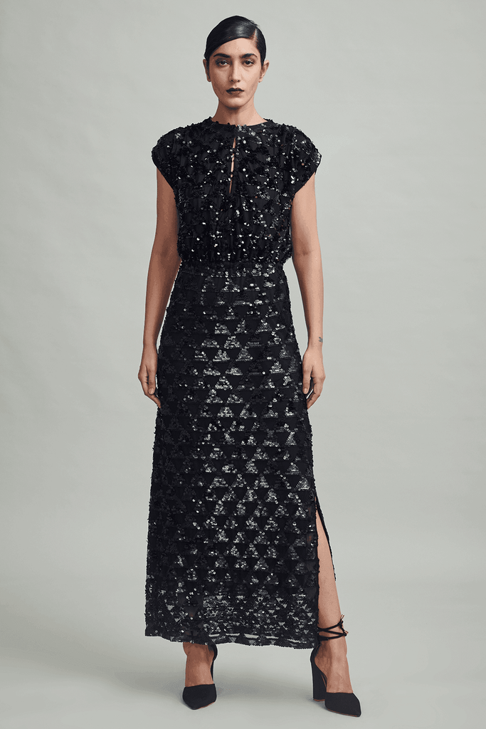 BLACK SEQUIN DRESS - dash and dot dash and dot