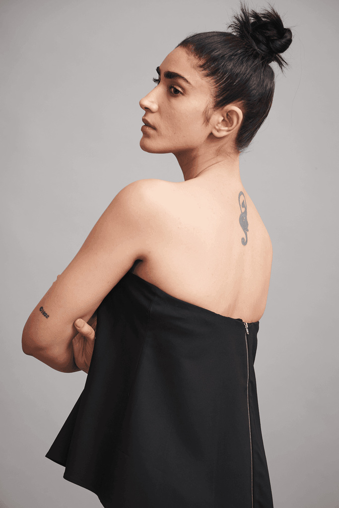 STRAPLESS A-LINE TOP - dash and dot dash and dot