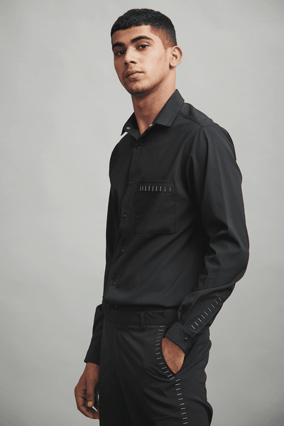 BLACK STAPLE SHIRT - dash and dot