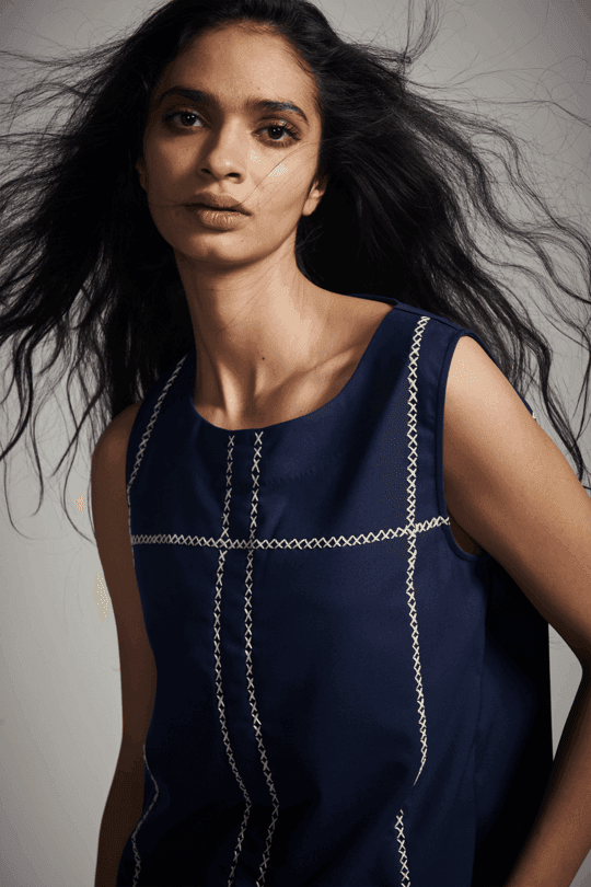 CROSS STITCH DRESS - dash and dot dash and dot