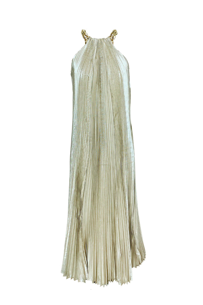 LAMÉ PLEATED MAXI - dash and dot dash and dot