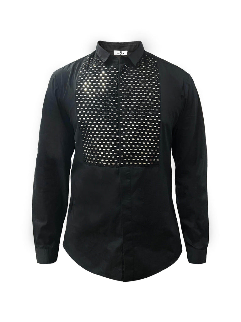 MIRROR EMBROIDERED BIB SHIRT - dash and dot dash and dot