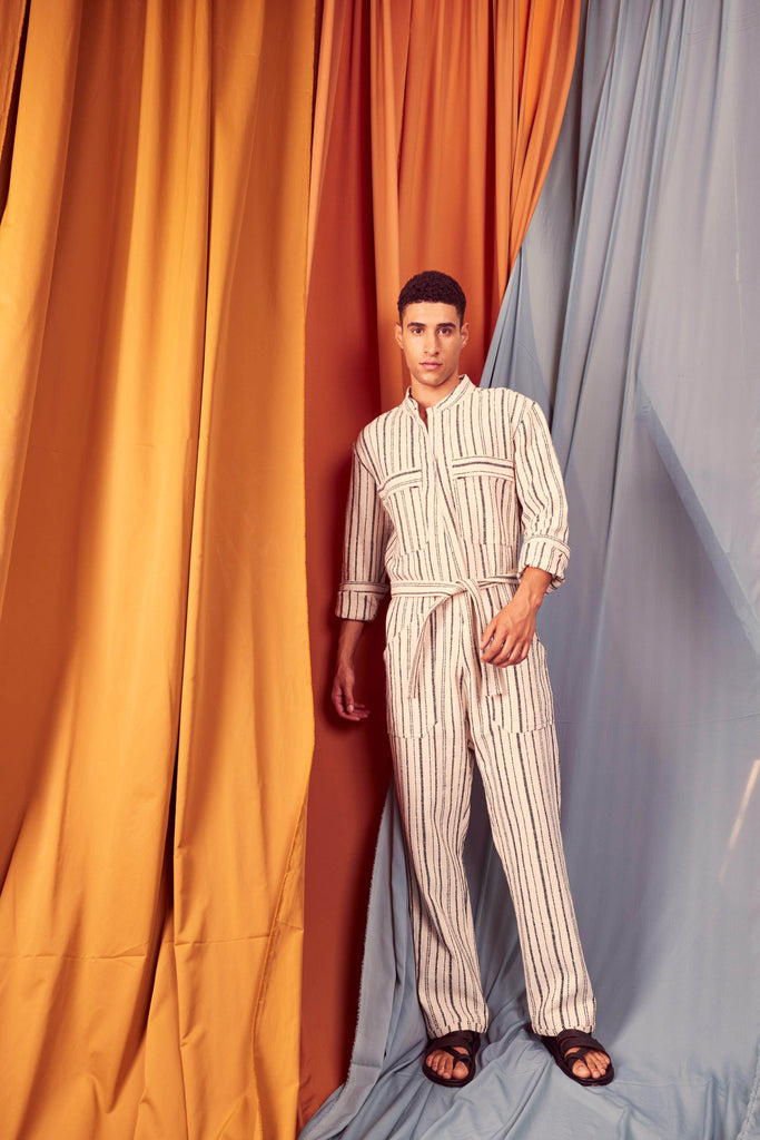 STRIPE JUMPSUIT - dash and dot dash and dot