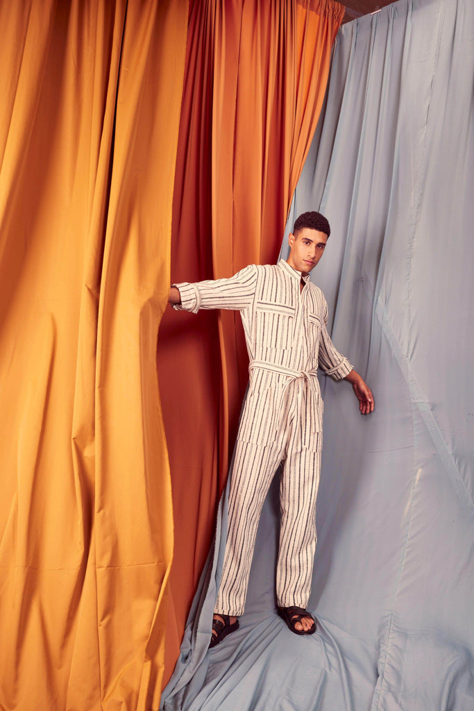 STRIPE JUMPSUIT - dash and dot dash and dot