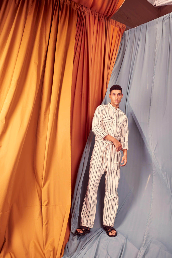 STRIPE JUMPSUIT - dash and dot dash and dot