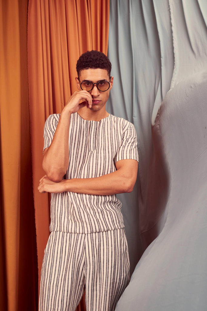 LINEN STRIPE SET - dash and dot dash and dot