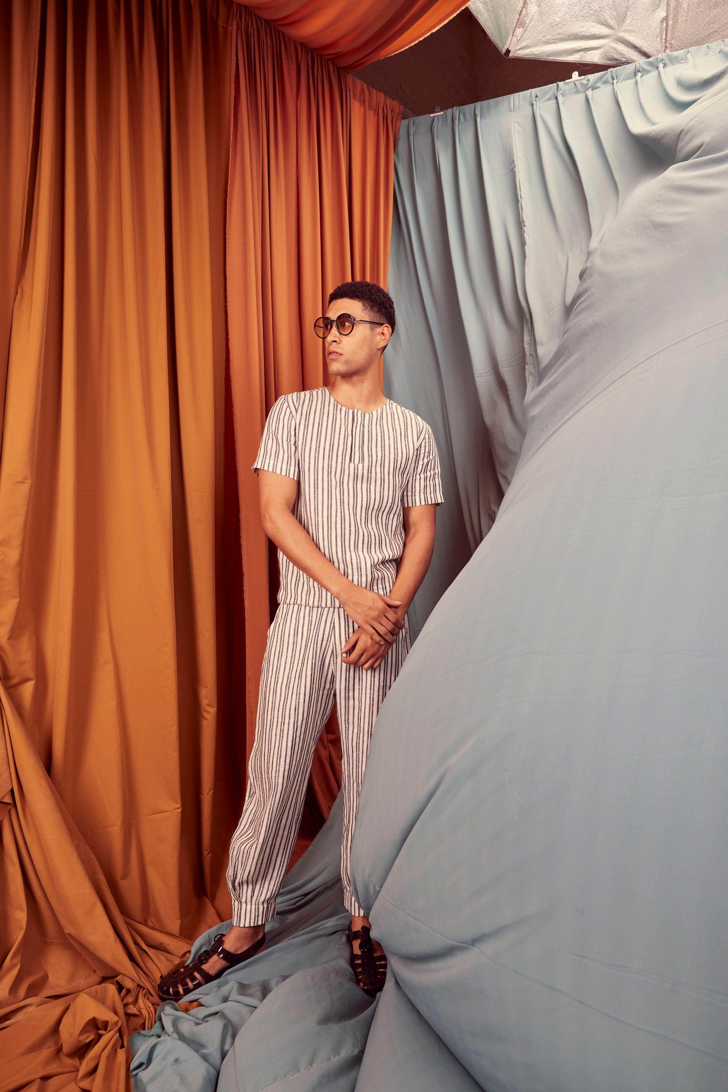 LINEN STRIPE SET - dash and dot