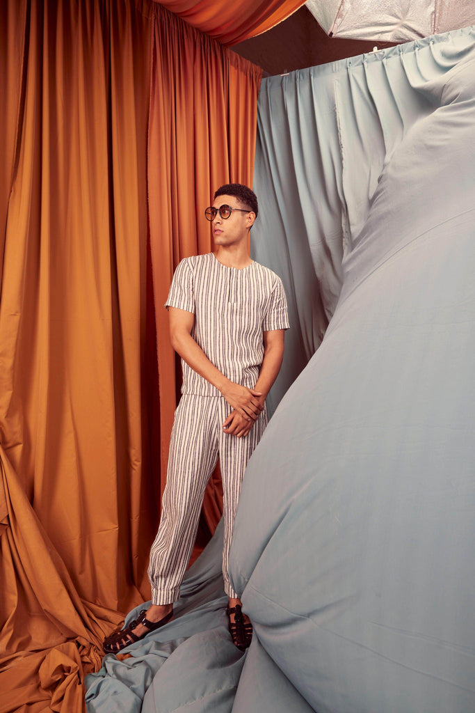 LINEN STRIPE SET - dash and dot dash and dot