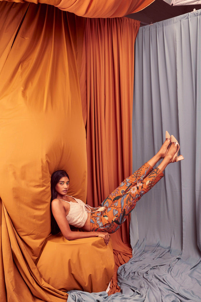 MUSTARD EMBROIDERED PANTS - dash and dot dash and dot