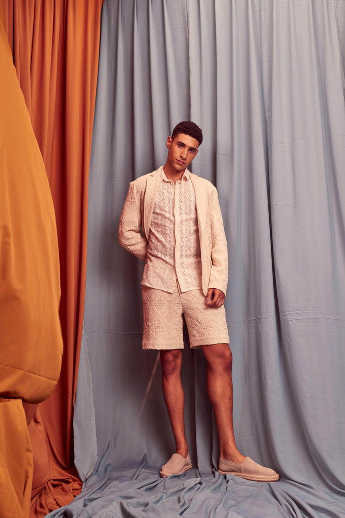 JACQUARD SUMMER SHORTS SUIT - dash and dot dash and dot