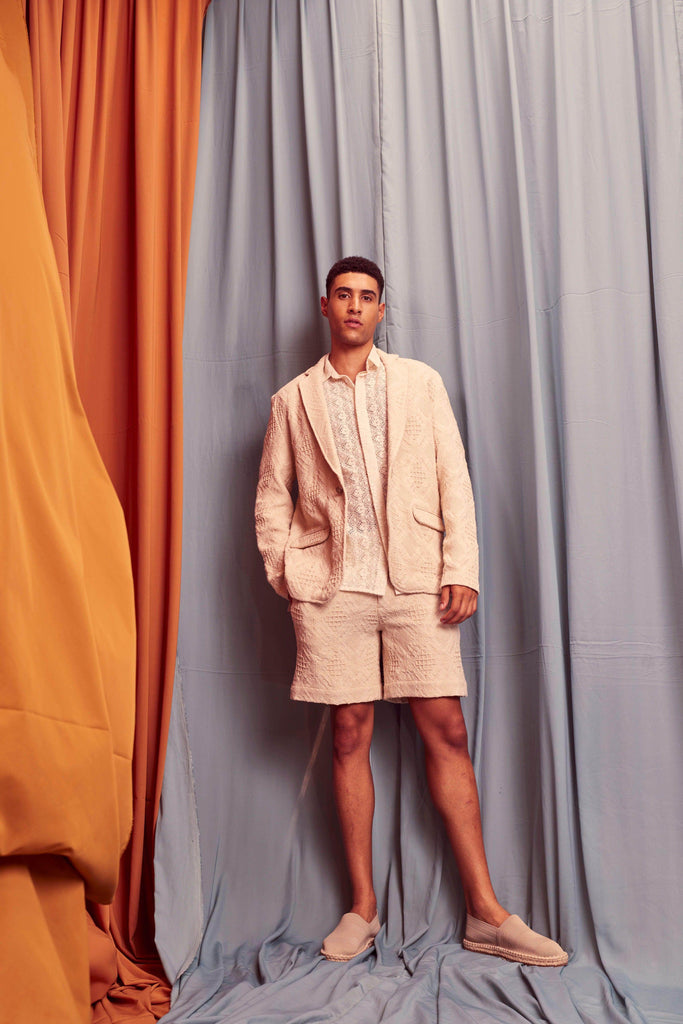 JACQUARD SUMMER SHORTS SUIT - dash and dot dash and dot