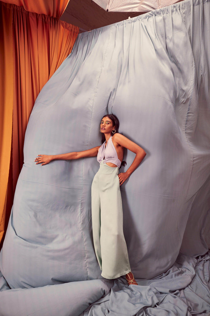 HALTER CUTOUT JUMPSUIT - dash and dot dash and dot