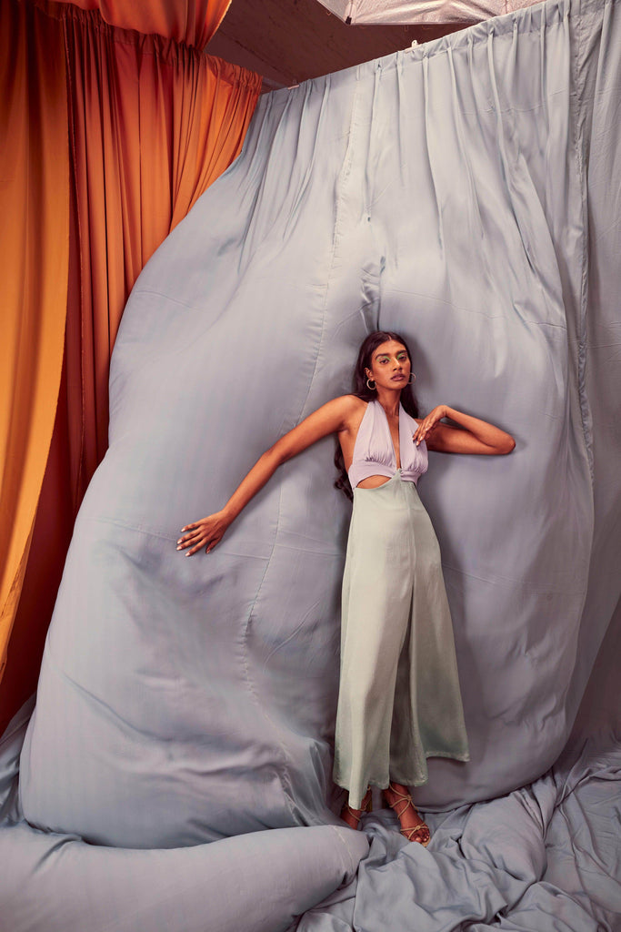 HALTER CUTOUT JUMPSUIT - dash and dot dash and dot