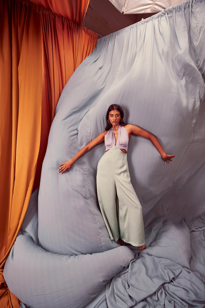 HALTER CUTOUT JUMPSUIT - dash and dot dash and dot