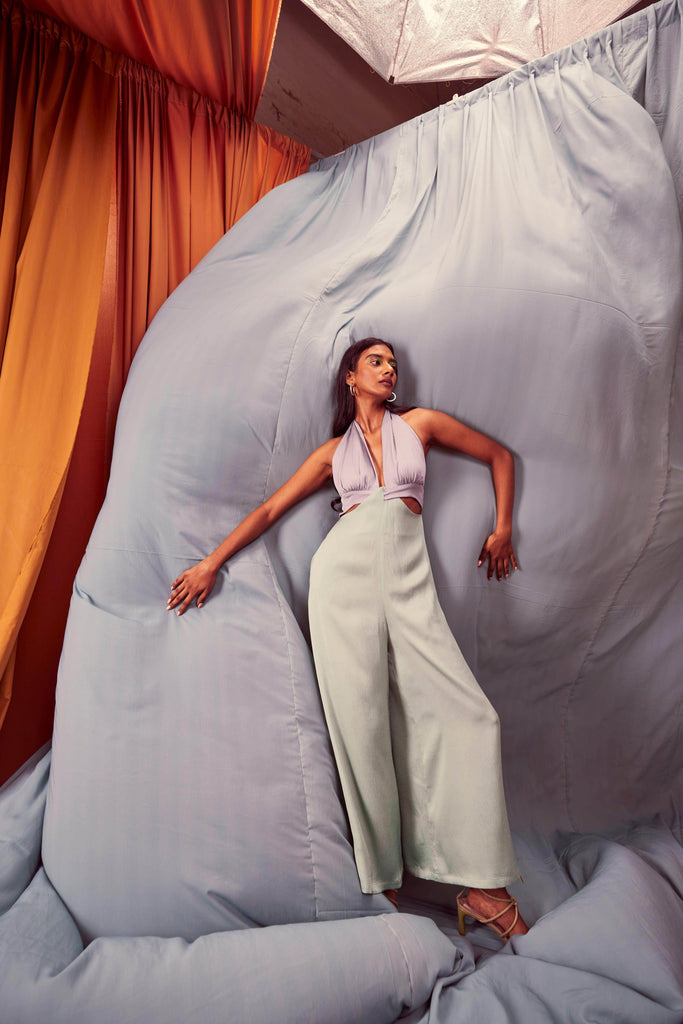 HALTER CUTOUT JUMPSUIT - dash and dot dash and dot