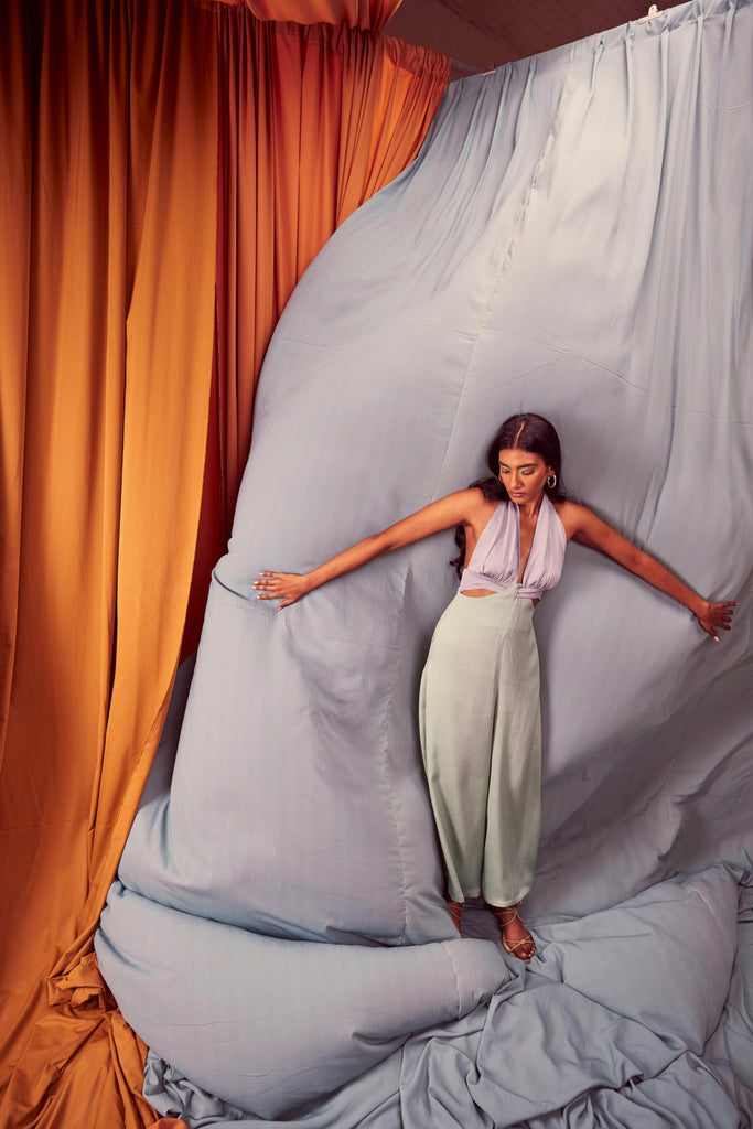 HALTER CUTOUT JUMPSUIT - dash and dot dash and dot