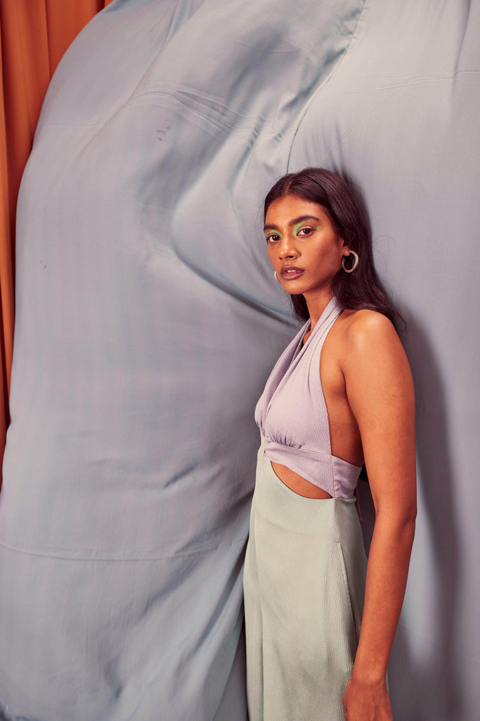 HALTER CUTOUT JUMPSUIT - dash and dot dash and dot