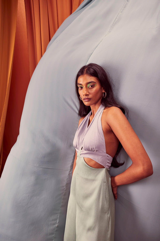 HALTER CUTOUT JUMPSUIT - dash and dot dash and dot