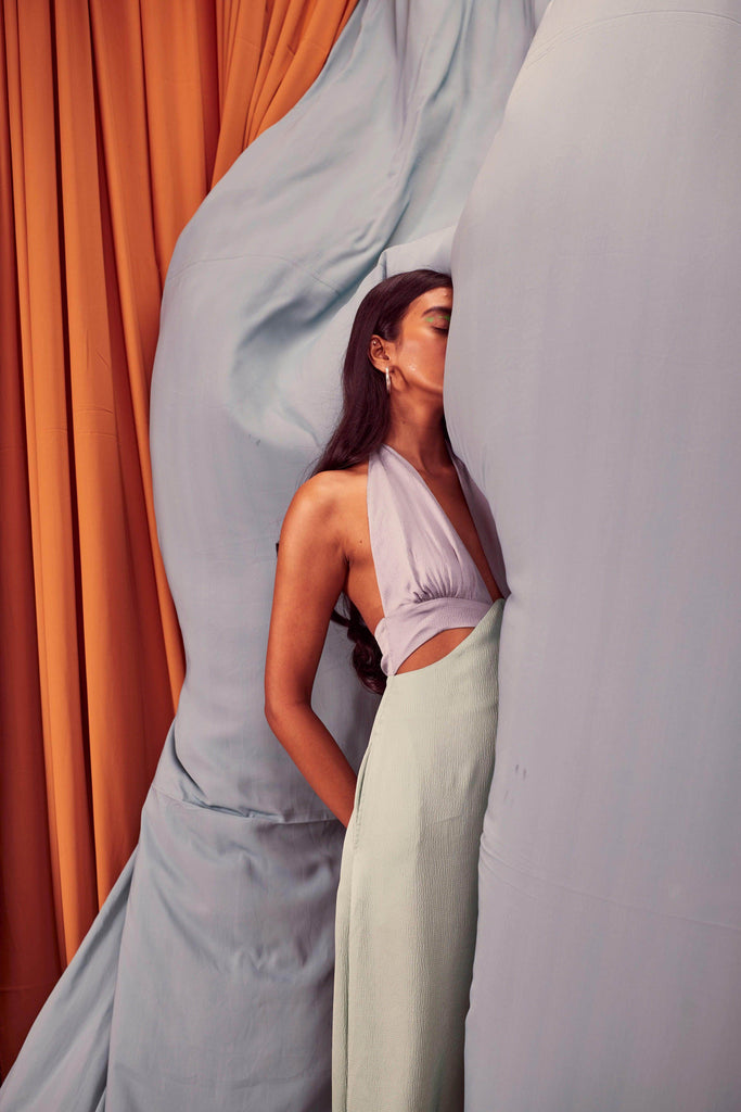 HALTER CUTOUT JUMPSUIT - dash and dot dash and dot