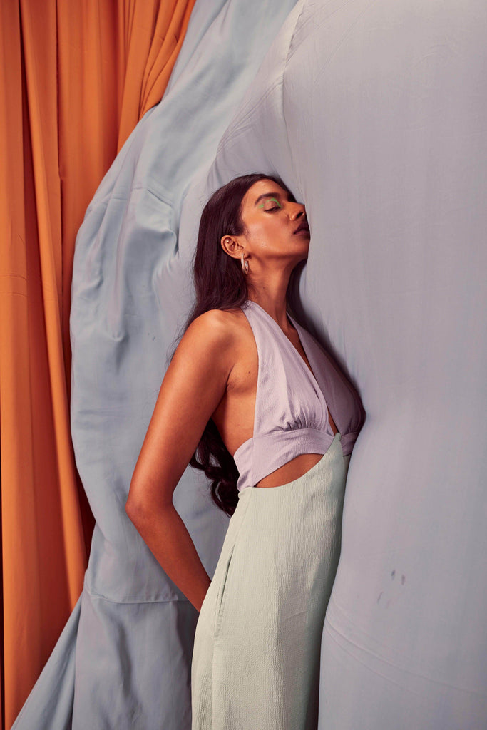 HALTER CUTOUT JUMPSUIT - dash and dot dash and dot