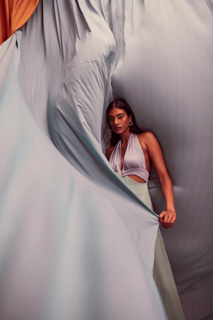 HALTER CUTOUT JUMPSUIT - dash and dot dash and dot