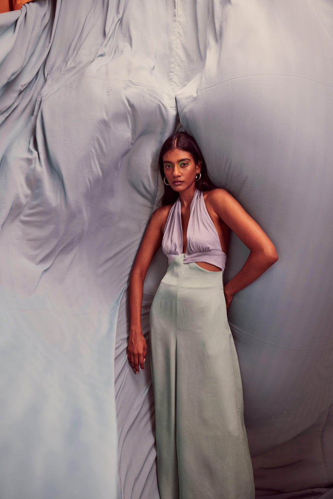 HALTER CUTOUT JUMPSUIT - dash and dot dash and dot