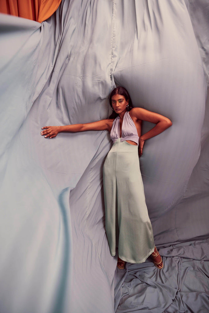 HALTER CUTOUT JUMPSUIT - dash and dot dash and dot